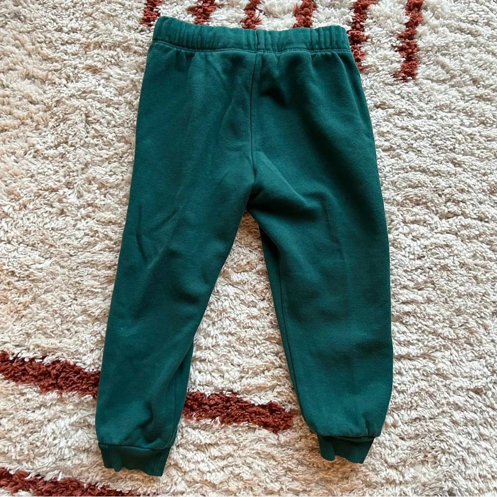 H&M Cool T-Rex Dino Graphic Cotton Terry Sweatpant Top Outfit Dark Green Size 4T